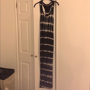 Black and White Horizontal Tie Dye Dress